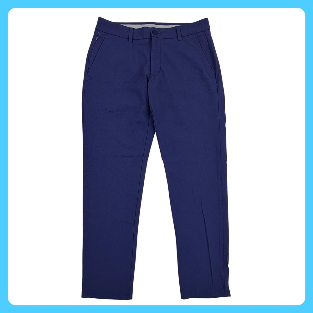 Vineyard Vines "On The Go" Pants 30x30 Blue SEERSUCKER Stretch Performance OTG